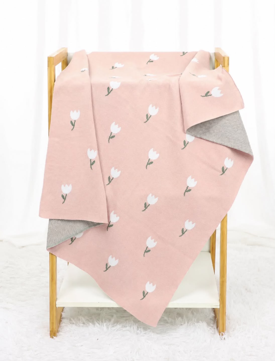 Manta tejida estampada