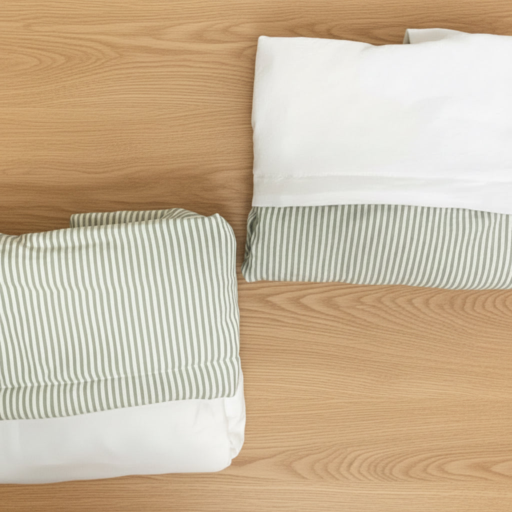 Cozy Cover Primavera rayas verdes y blanco