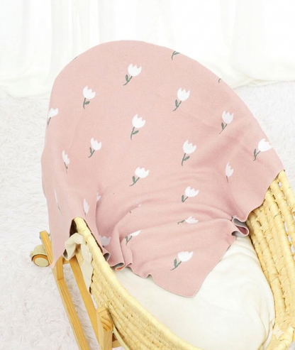 Manta tejida estampada