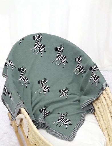 Manta tejida estampada